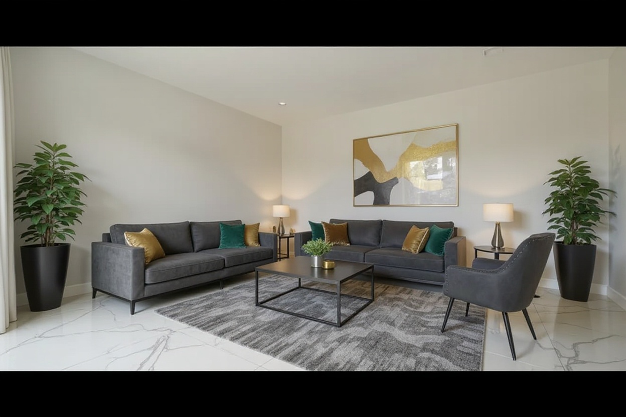 Contemporary Living Room - Dark